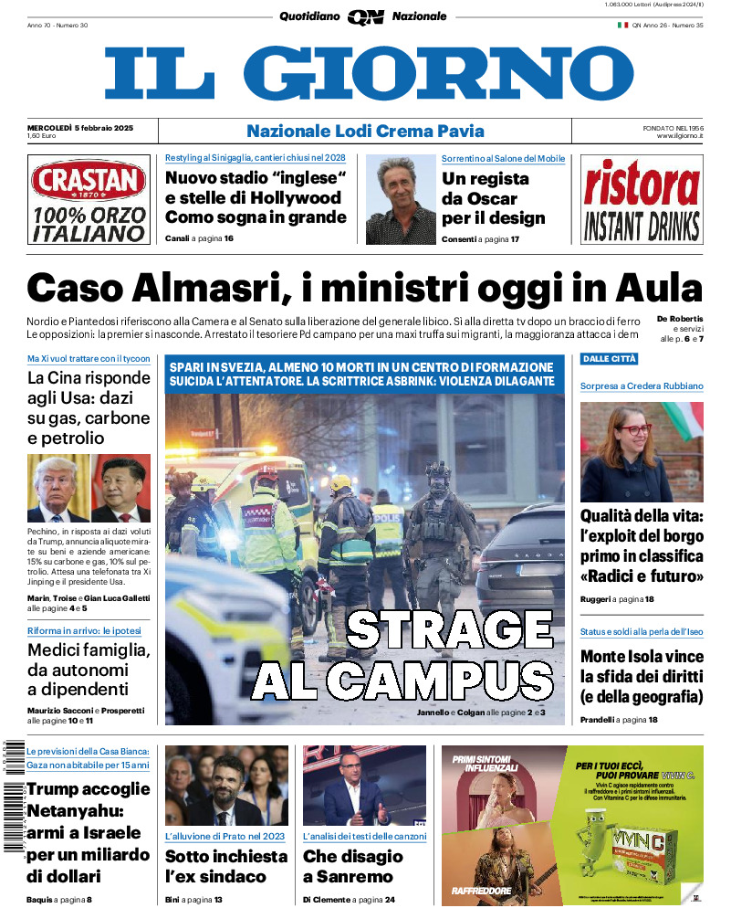 Prima-pagina-il giorno-edizione-di-oggi-20250205